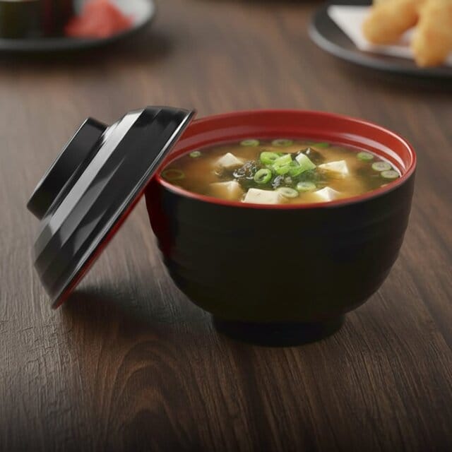 Ribbed Miso Soup Bowl with Lid