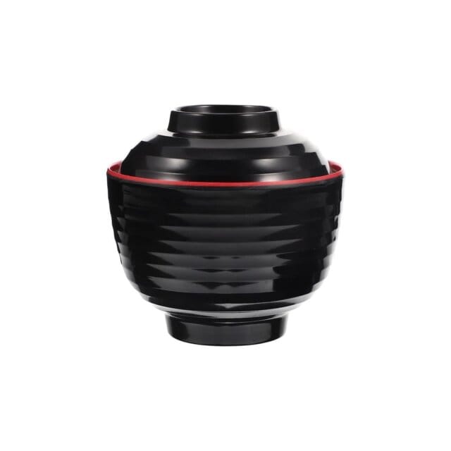 Ribbed Miso Soup Bowl with Lid