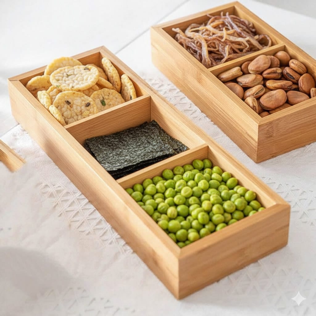 Bamboo 3 Compartment Tray