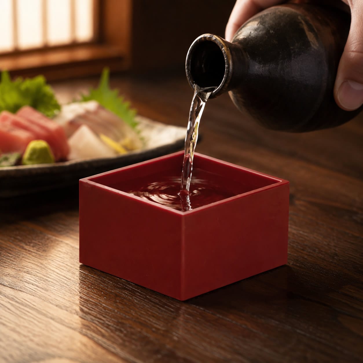 Japanese Crimson Red Sake Cup Japanese Crimson Red Sake Cup