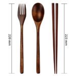 Natural Wood Chopsticks, Spoon & Fork Set