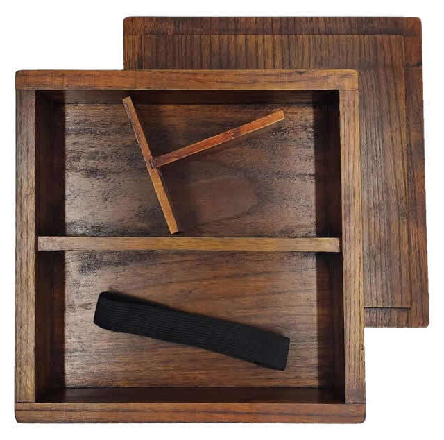 Wooden Bento Box Lid, Base Divider & Strap