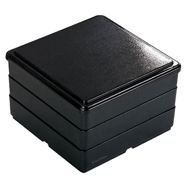 Black & Red 3 Tier Jubako Bento Box Set
