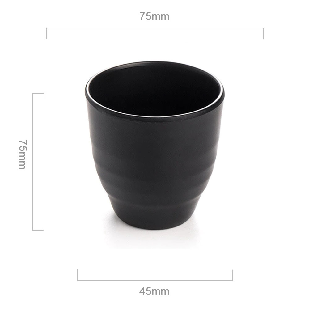 Matt Black Melamine Tea Cup Dimensions