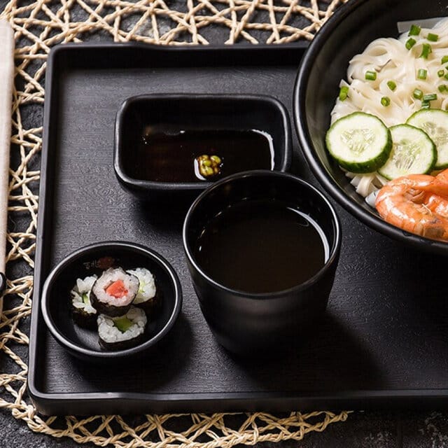 Matt Black Melamine Tea Cups