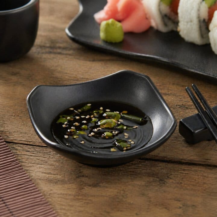 Matte Black Condiments Plate Matte Black Condiments Plate
