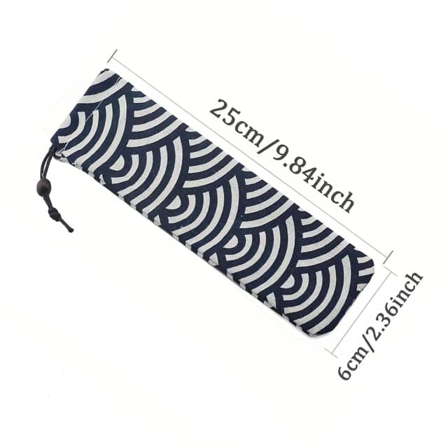 Seigaiha (Blue Ocean Wave) Chopstick Pouch