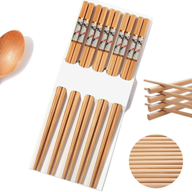 10 Chopsticks Reusable Dishwasher Safe Cooking Chopsticks Fiberglass Colorful with Case Gift 