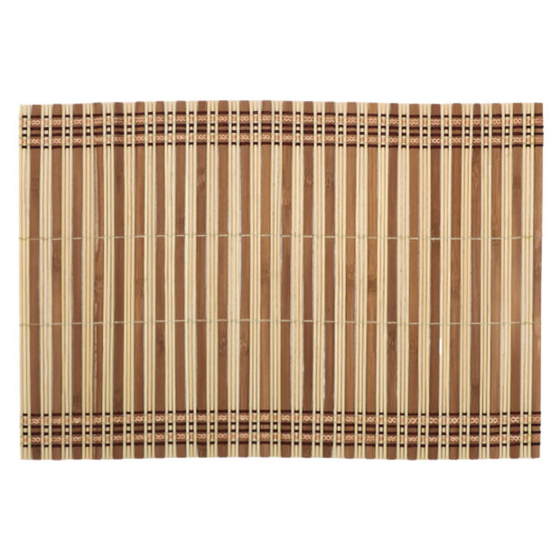 Bamboo Slatted Placemat, Natural Wood
