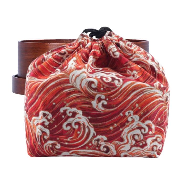 Orange Great Wave Bento Box Bag Orange Great Wave Bento Box Bag
