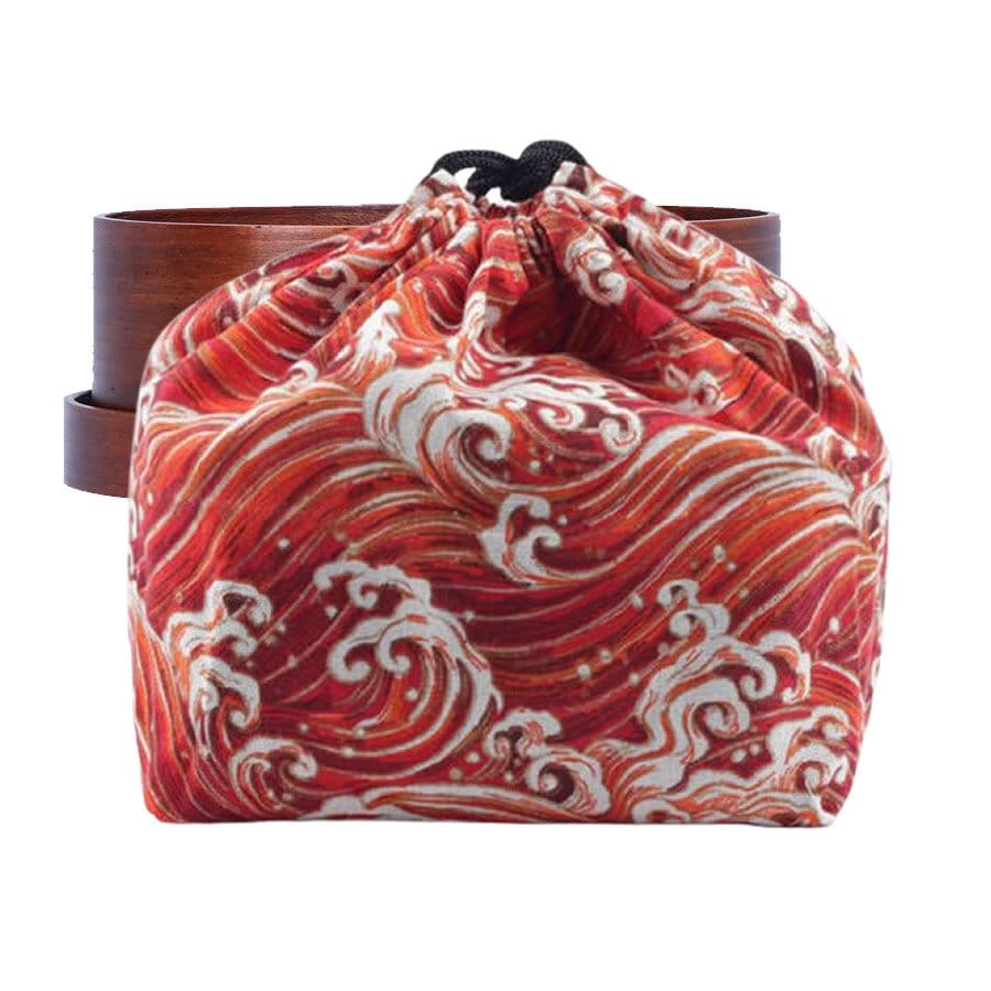 Orange Great Wave Bento Box Bag Orange Great Wave Bento Box Bag