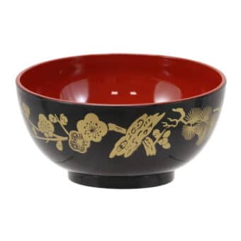 Japanese Ohitsu Lacquer Rice Serving Bowl with Lid Container Made in Japan 
