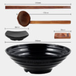 Extra Large Ramen Bowl & Wood Utensils Set 10"