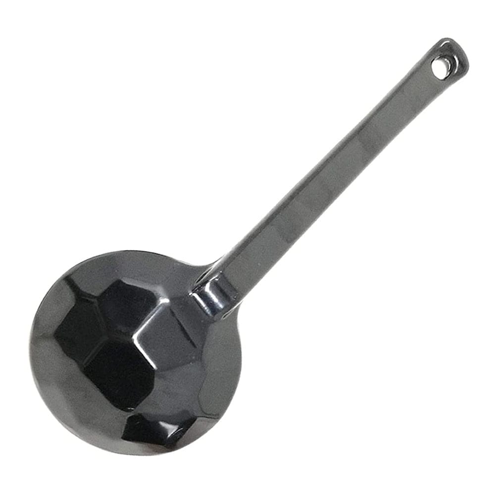 Red & Black Long Handle Ramen Spoon Back