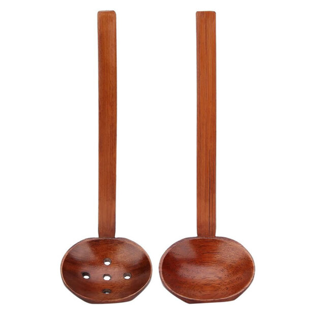 Wooden Long Handle Ramen Spoon Set