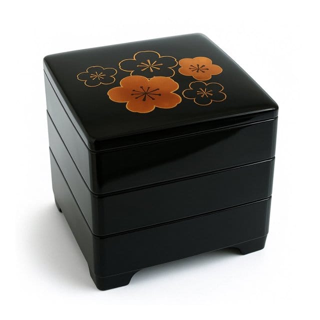 Jubako Bento Box 3-Tiered & Flower Decoration