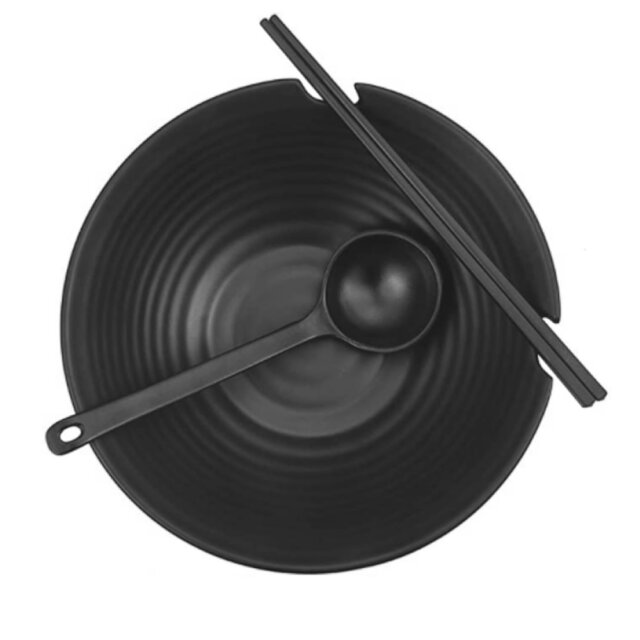 Black Ramen Bowl Set