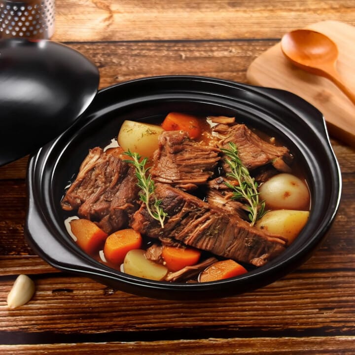 Shallow Clay Casserole Pot Shallow Clay Casserole Pot