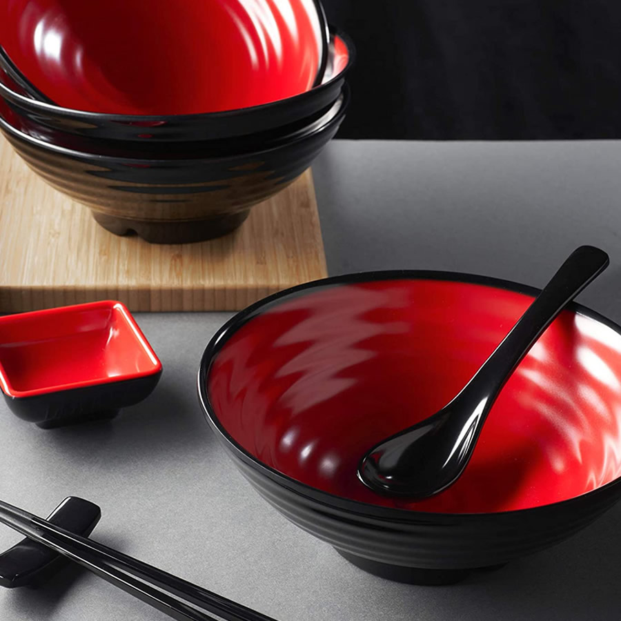 Tokyo Red & Black Ramen Bowls