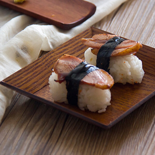 Wooden Plate with Sushi