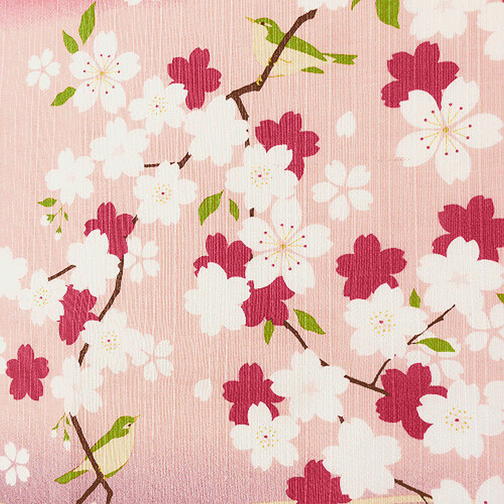 Cherry Blossoms & Nightingale Furoshiki Example