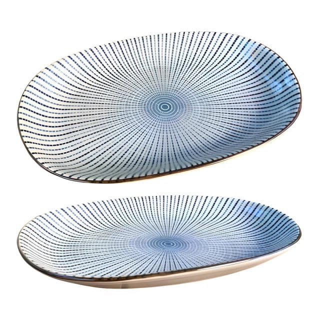 Hōshajō Blue Ceramic Sushi Plate