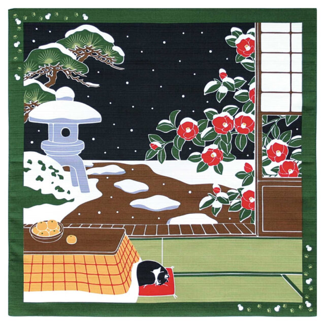 Japanese Winter Scene Furoshiki
