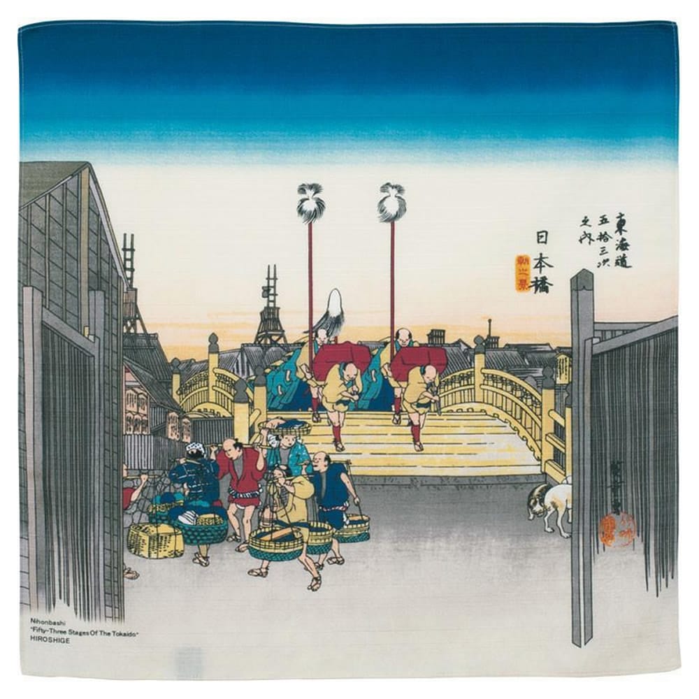 Morning View Of Nihonbashi Beige Furoshiki
