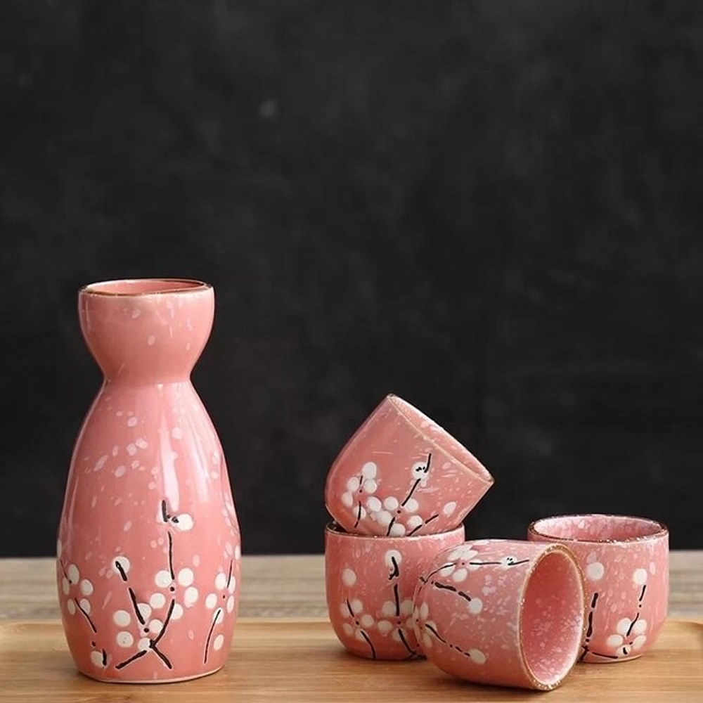 Pink Sakura Japanese Sake Sets