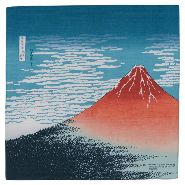 The Red Fuji by Hokusai Furoshiki