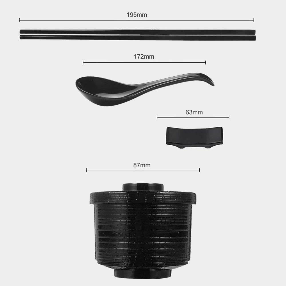 Traditional Miso Bowl & Spoon Set Dimensions