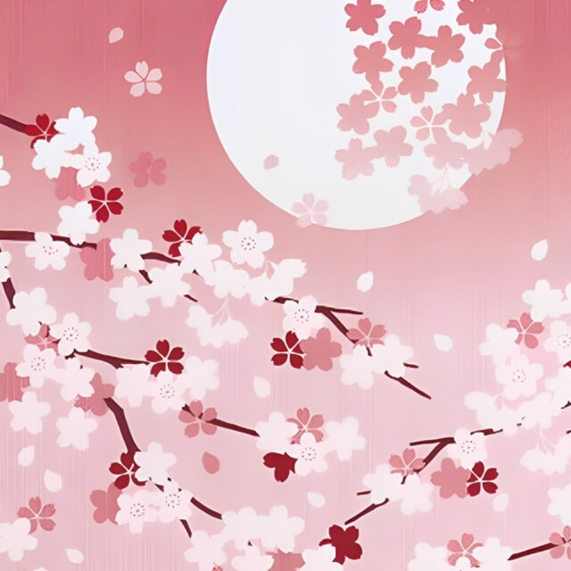 Umbrella & Dancing Cherry Blossoms Furoshiki
