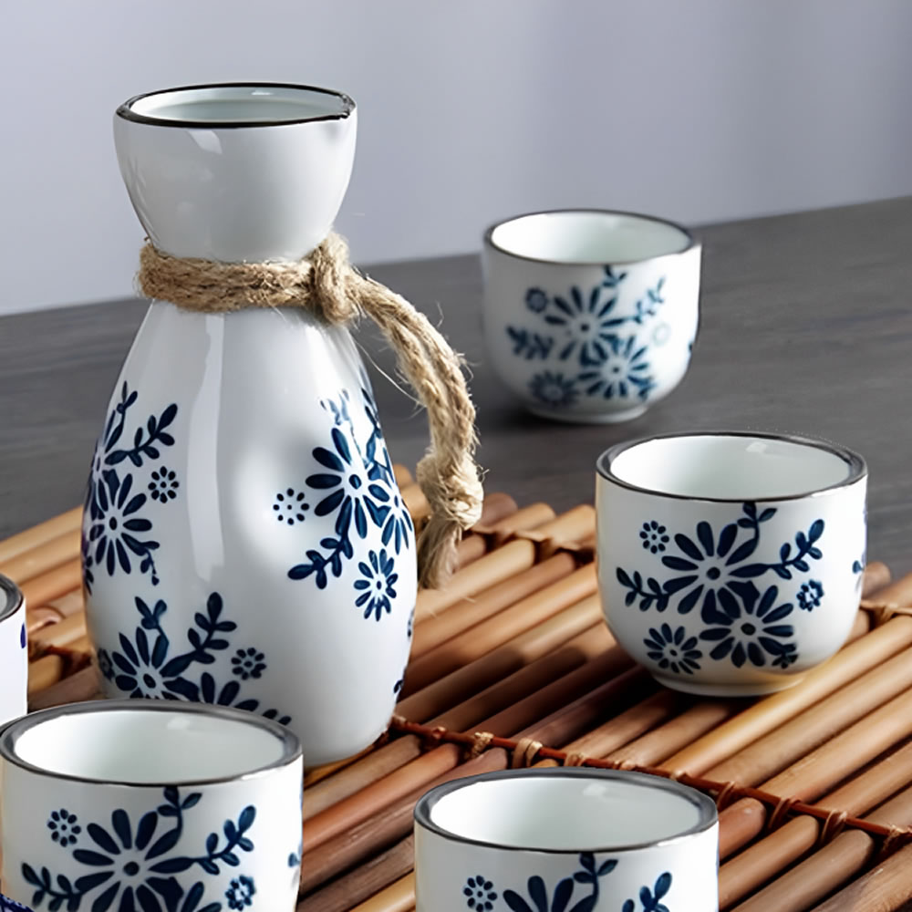 Blue Orchid Sake Set