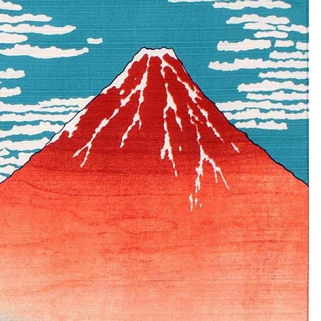Japanese The Red Fuji by Hokusai Furoshiki Mountain Peak
