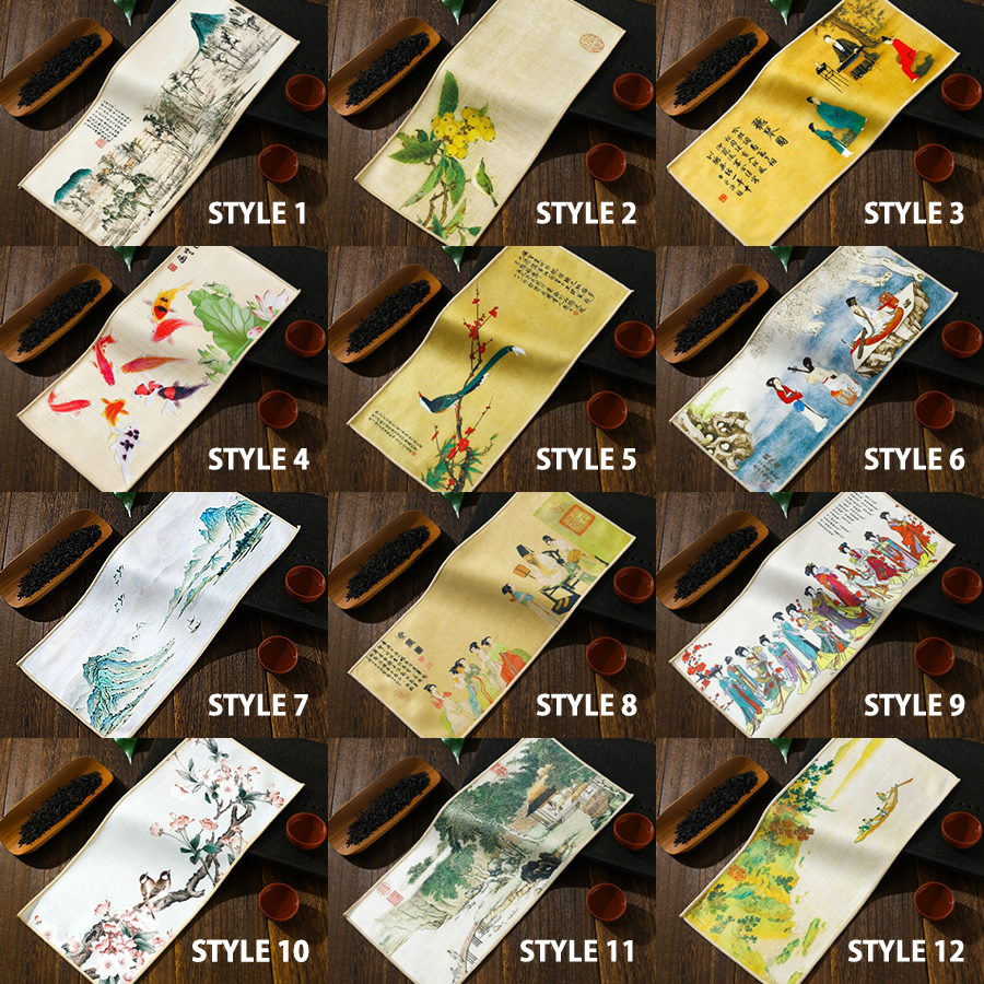 Ukiyo-E Style Matcha Tea Cloth Styles