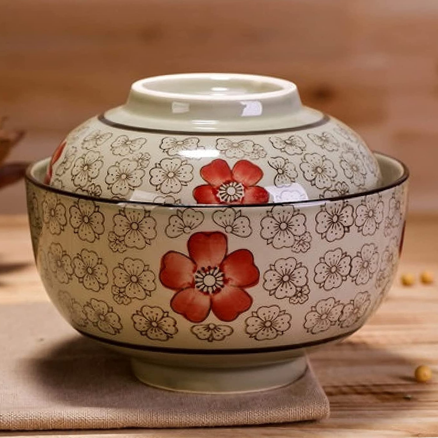 Crimson Ceramic Soup Bowl