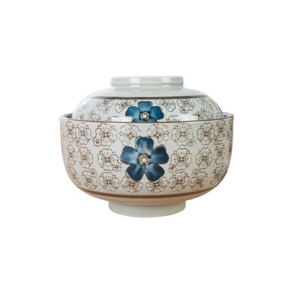Floral Ceramic Soup Bowl & Lid (2)