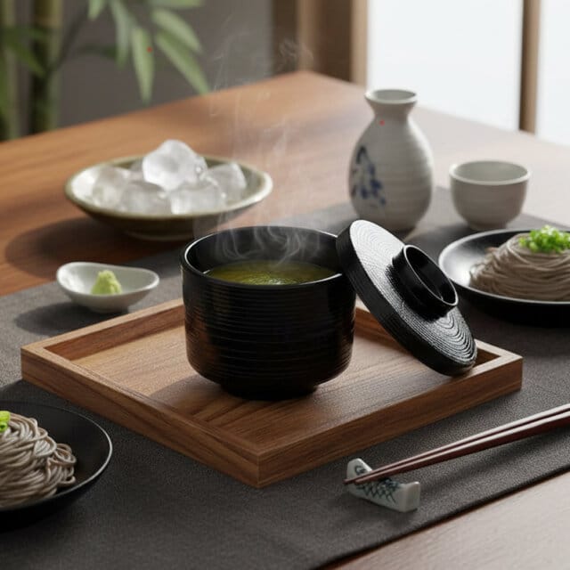 Lidded Kuro Soba Choko Cup