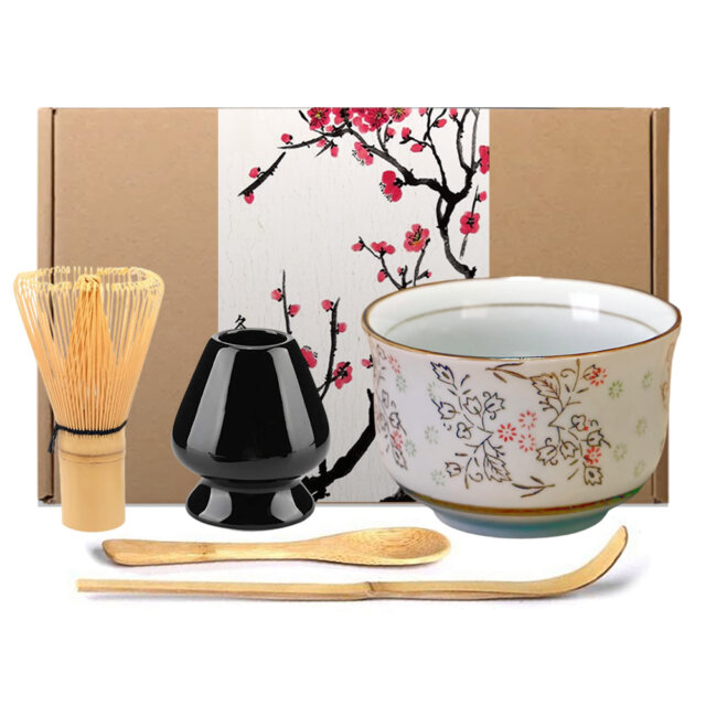 Sanshiki Floral Matcha Tea Set
