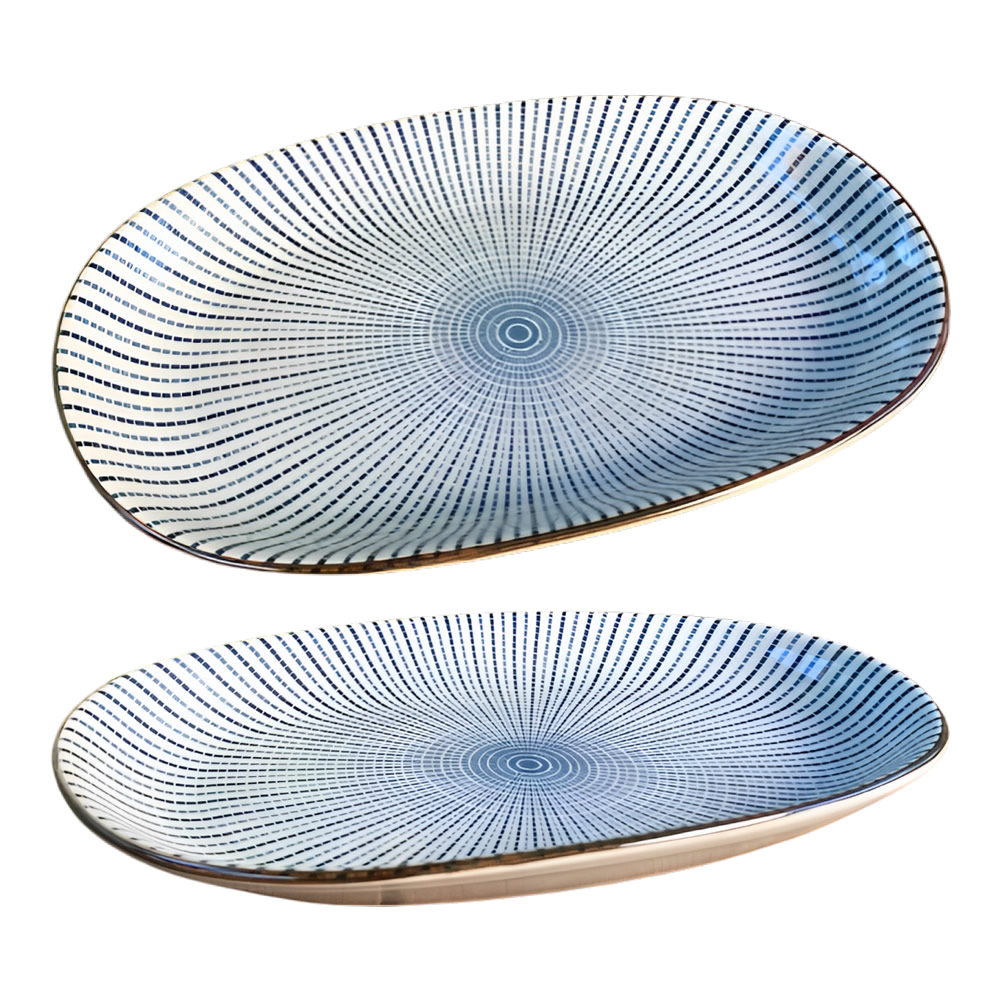 Hōshajō Blue Ceramic Sushi Plate