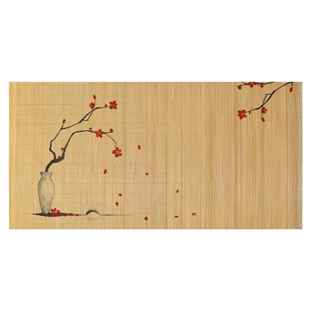 Large Bamboo Floral Tea Ceremony Mat