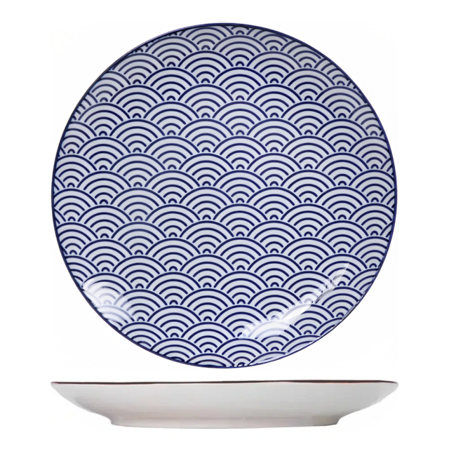Large Porcelain Blue Wave Plate