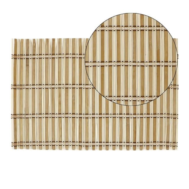 Bamboo Slatted Placemat, Natural Wood