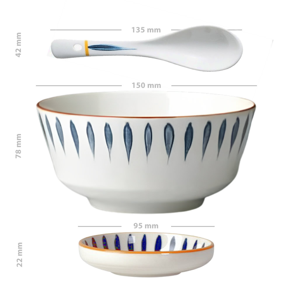 Ceramic Donburi Bowl Set Dimensions