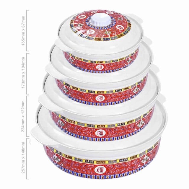 Shòu Longevity Melamine Bowl & Lid