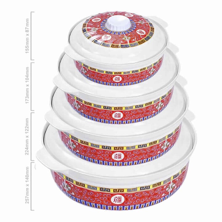 Shòu Longevity Melamine Bowl &Amp; Lid