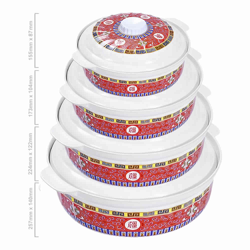 Shòu Longevity Melamine Bowl & Lid