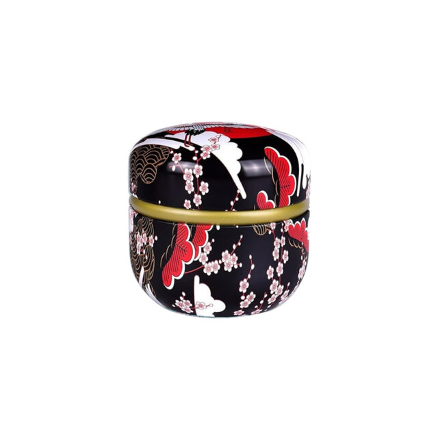 Cranes-Dancing-Among-Sakura-Matcha-Canister
