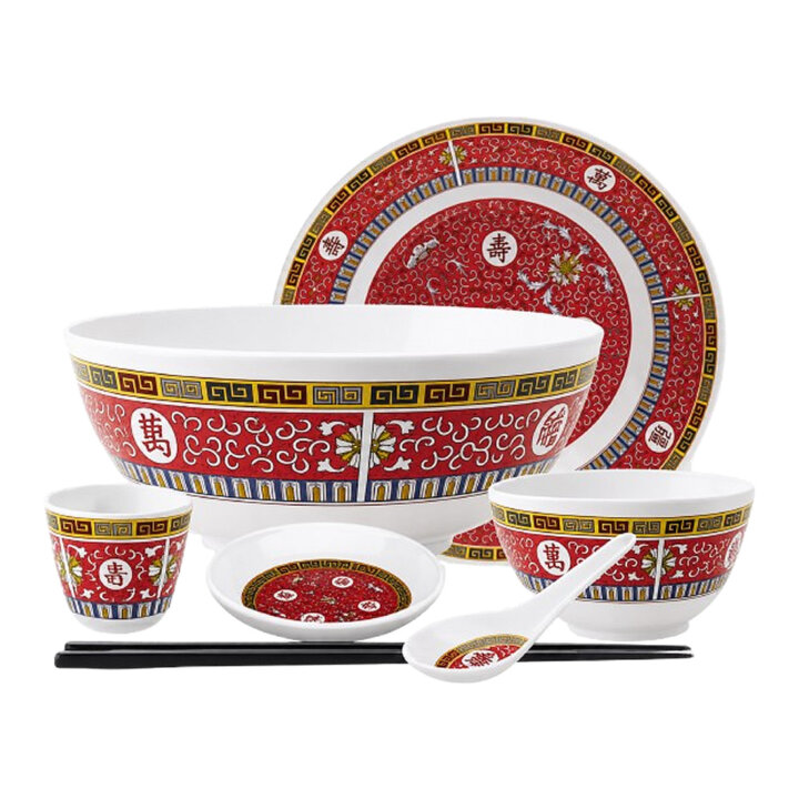Shòu Longevity Melamine Dinnerware Set