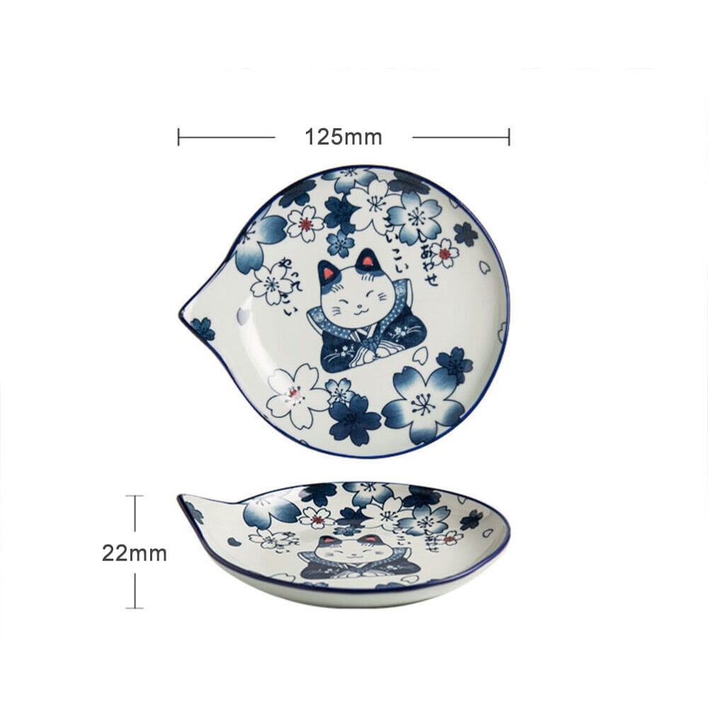 Cute Neko Teardrop Side Dish Dimensions